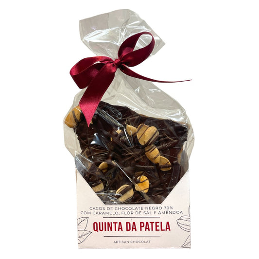 Cacos de Chocolate Negro 70% com Amêndoa, Caramelo e Flor de Sal Quinta da Patela