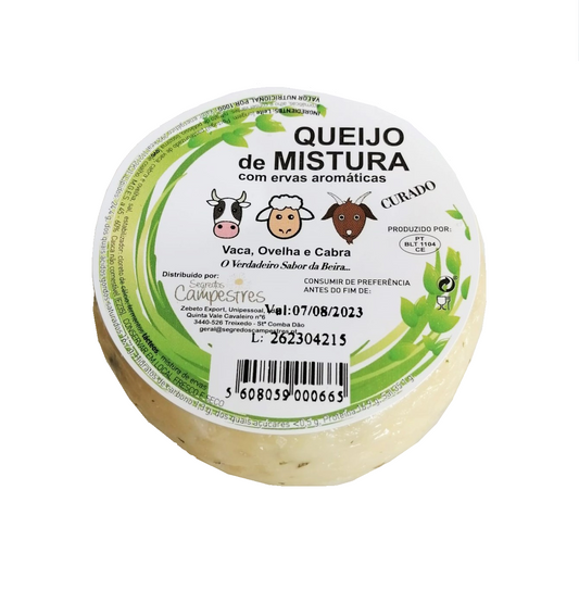 Queijo de Mistura com Ervas Aromáticas Achatado Segredos Campestres 100gr