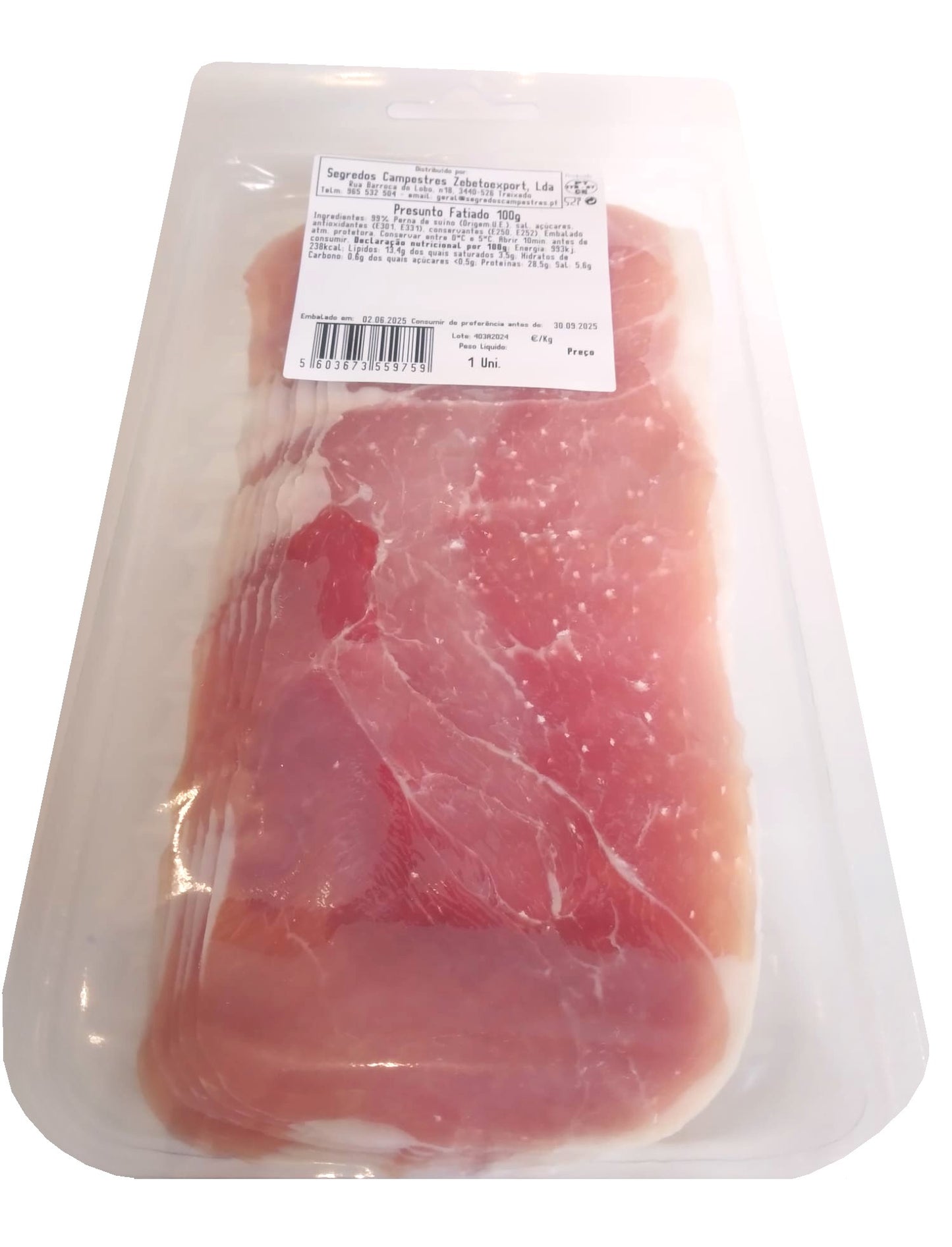 Presunto Fatiado 100gr Segredos Campestres